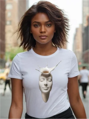 maglia donna bianca open mind