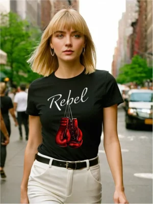 Unique - Maglia Nera Rebel Fronte da donna
