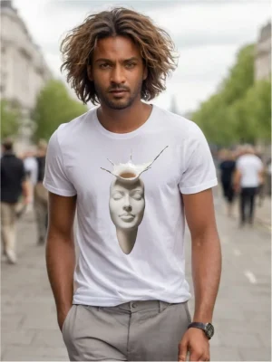 maglia uomo bianca open mind