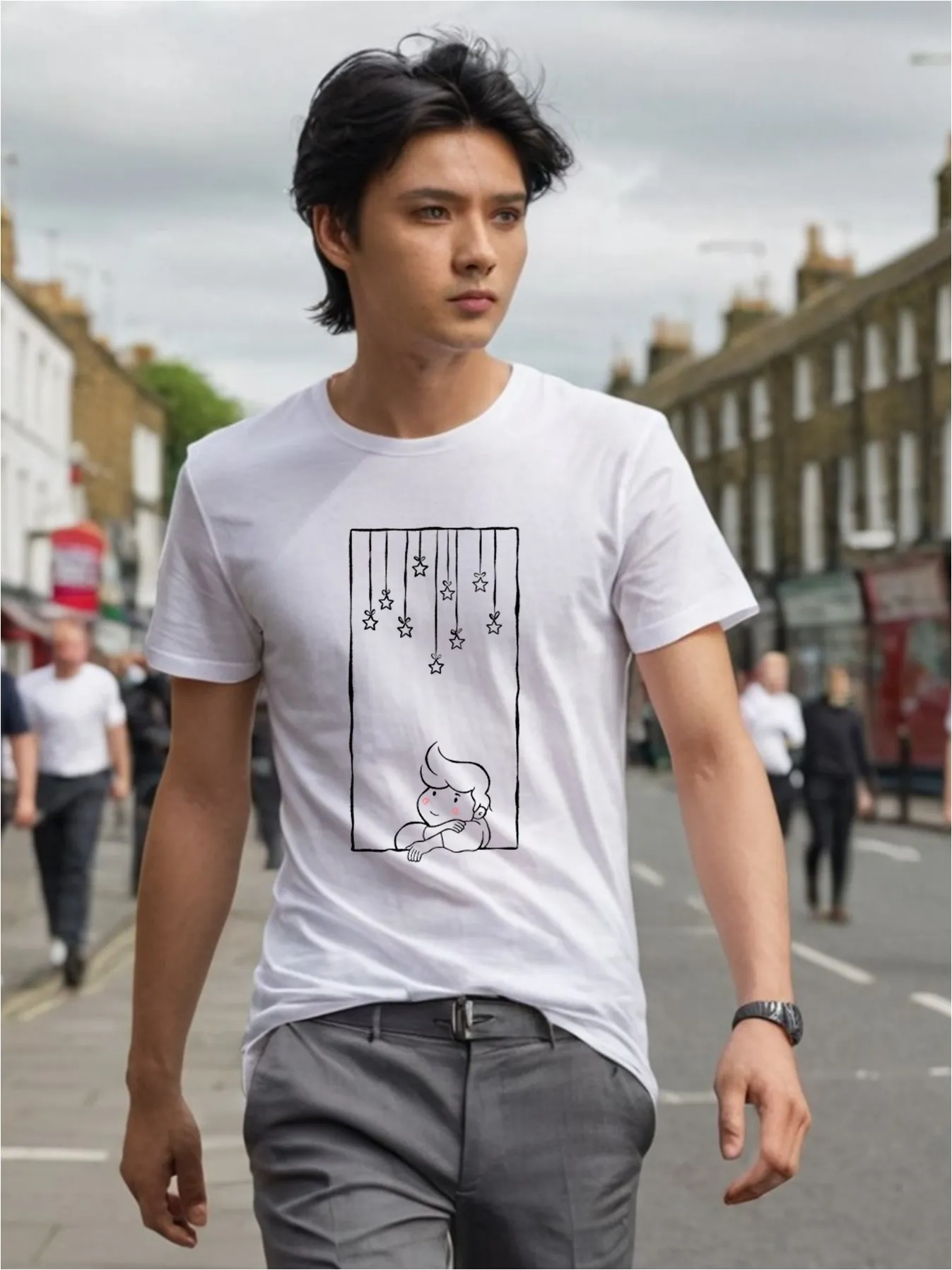 maglia uomo bianca sognatore