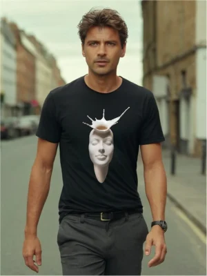 maglia uomo nera open mind