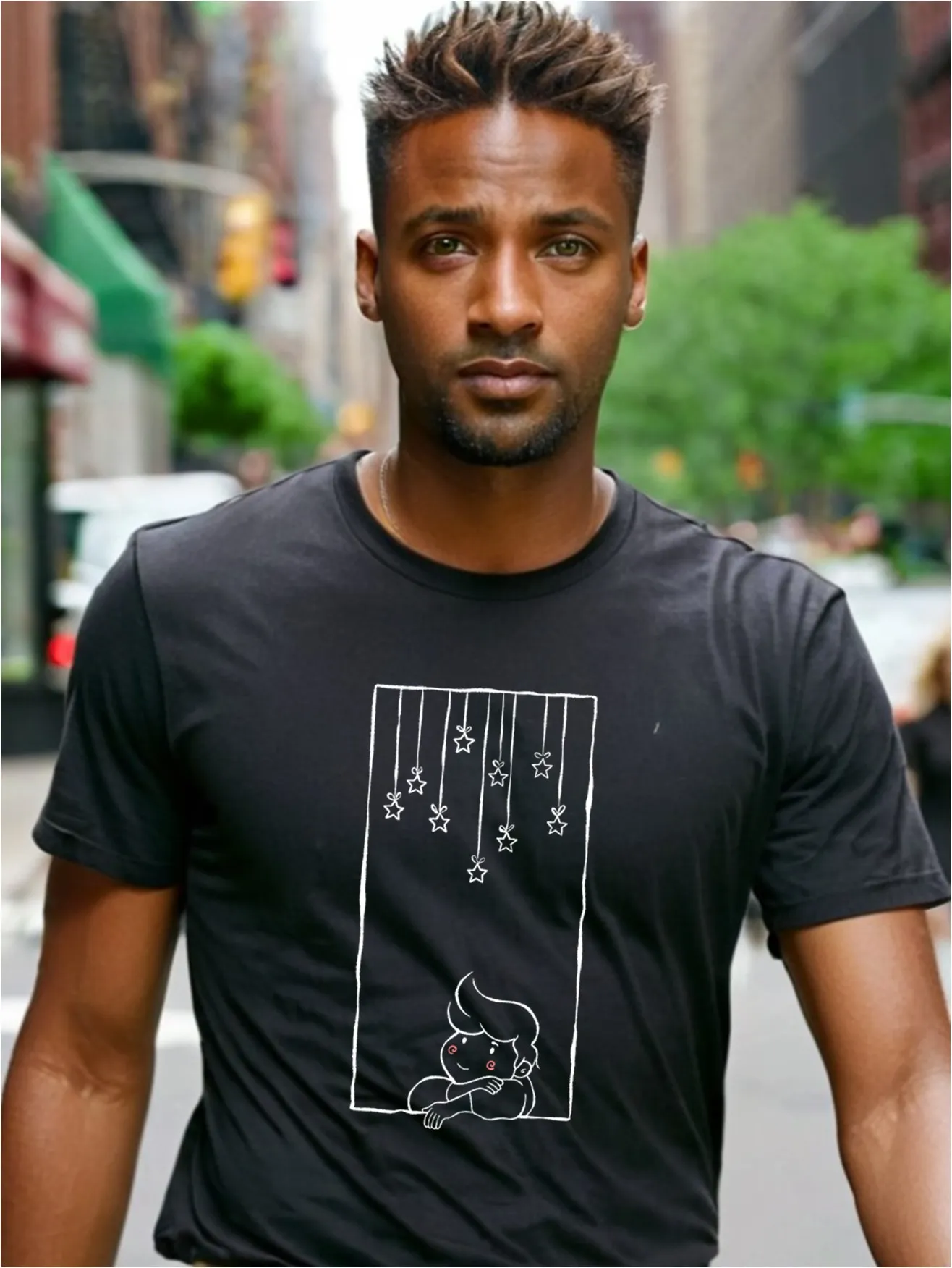 maglia uomo nera sognatore